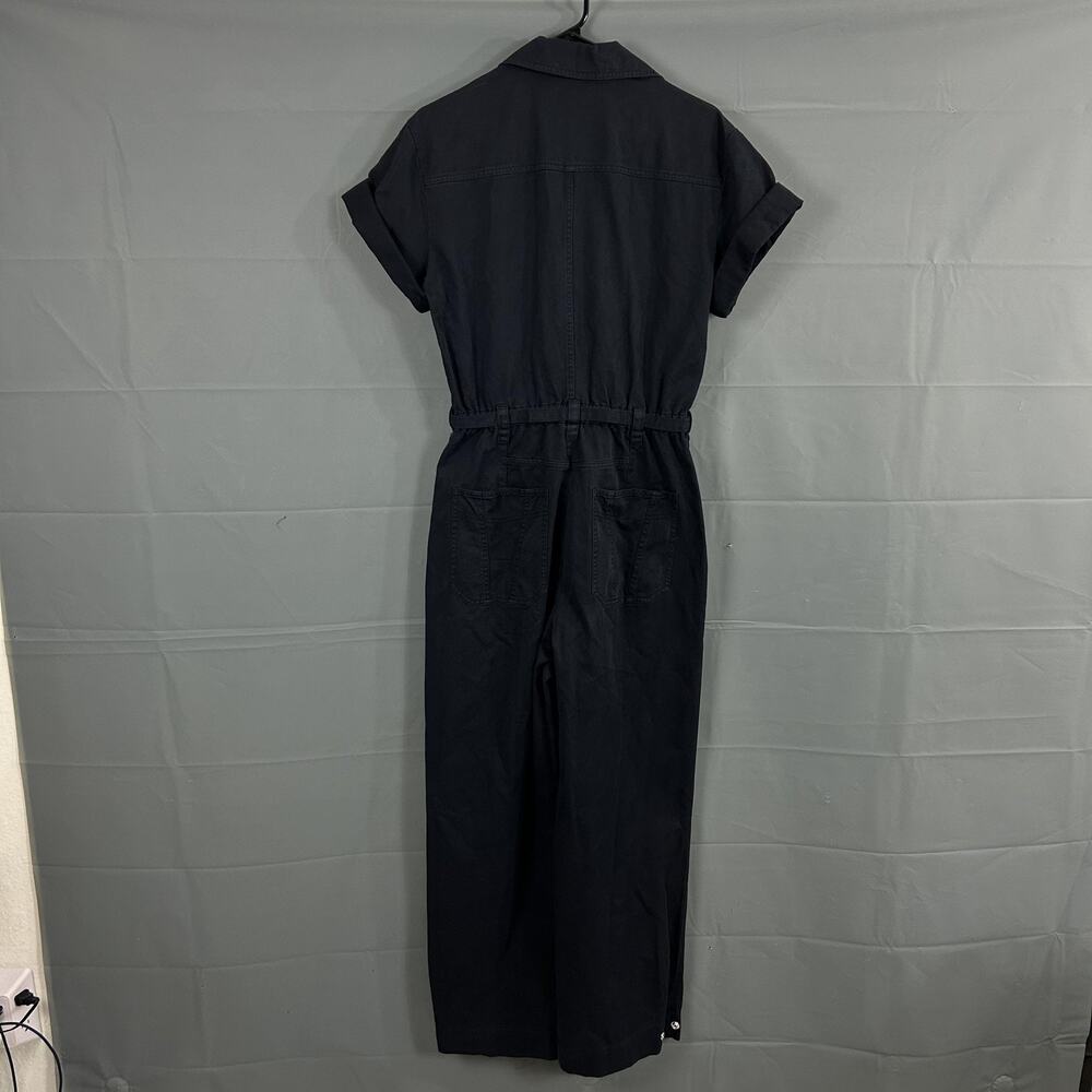 ALC Jumpsuit 6 Rivington Belted Twill Utility Wide Leg Cotton Blue Casual - Picture 6 of 16